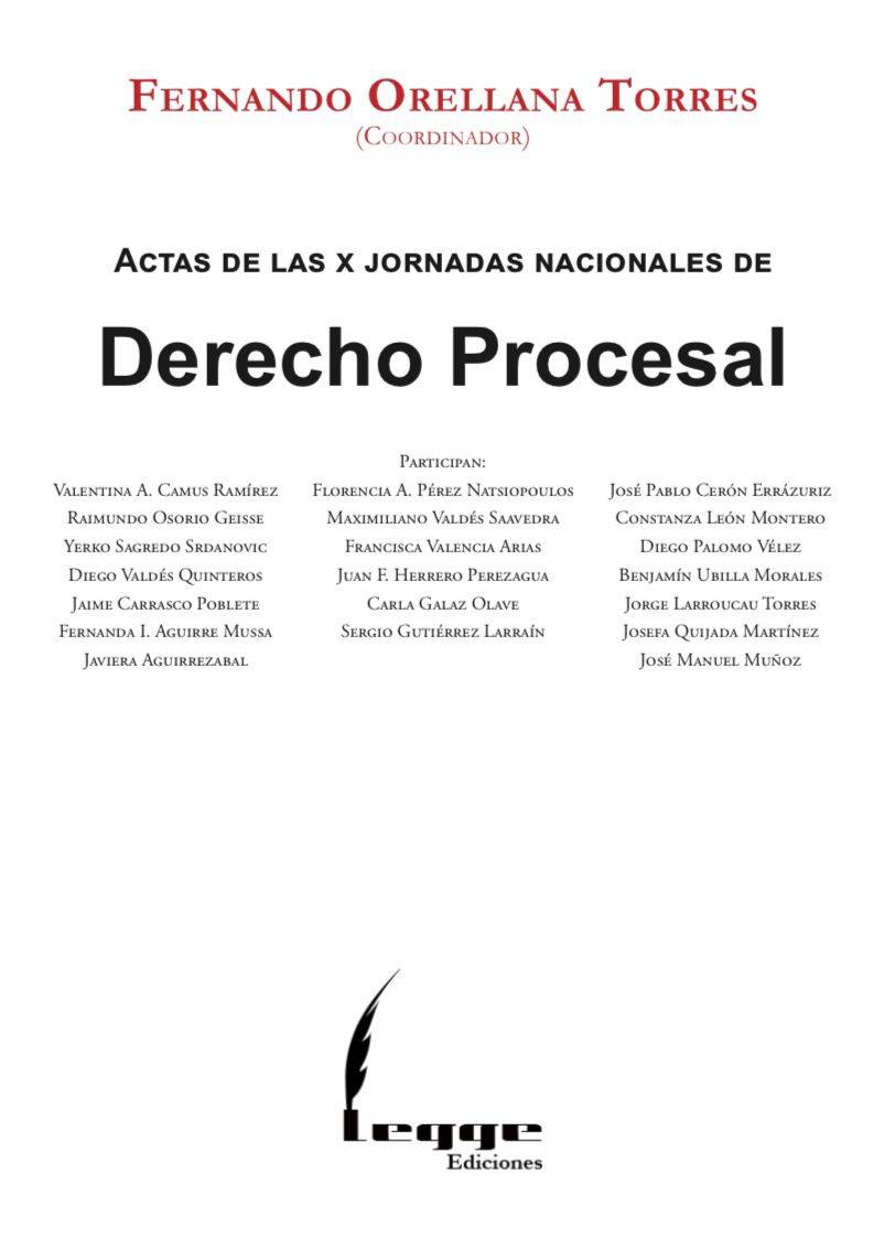 Actas de las X Jornadas Nacionales de Derecho Procesal